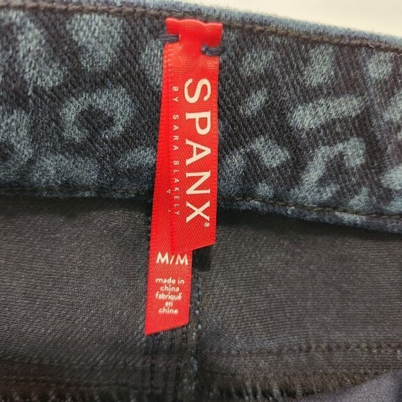 SPANX Jean-ish Leopard Print Jegging Womens‎ M Blue Stretch Pull On Slimming - Picture 2 of 8